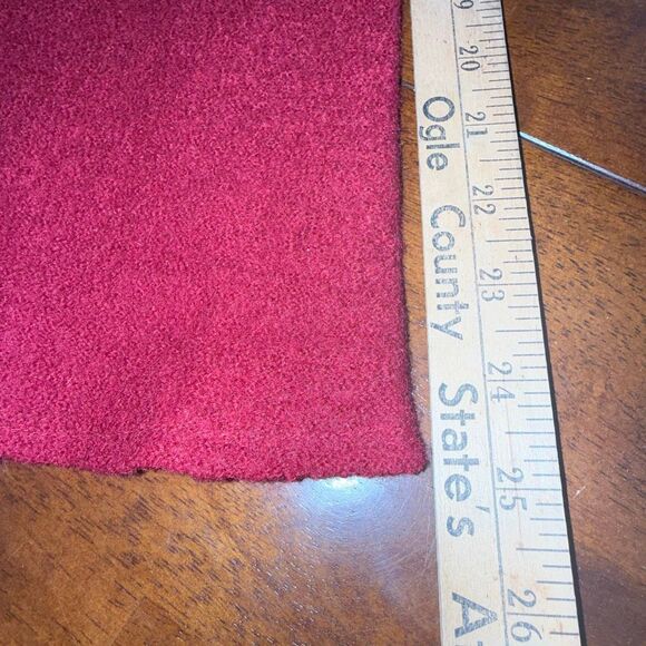 Susan Bristol 100% Wool Red Ruffle Rose Cardigan Jacket L — Textured Boho Cottag - Picture 11 of 12